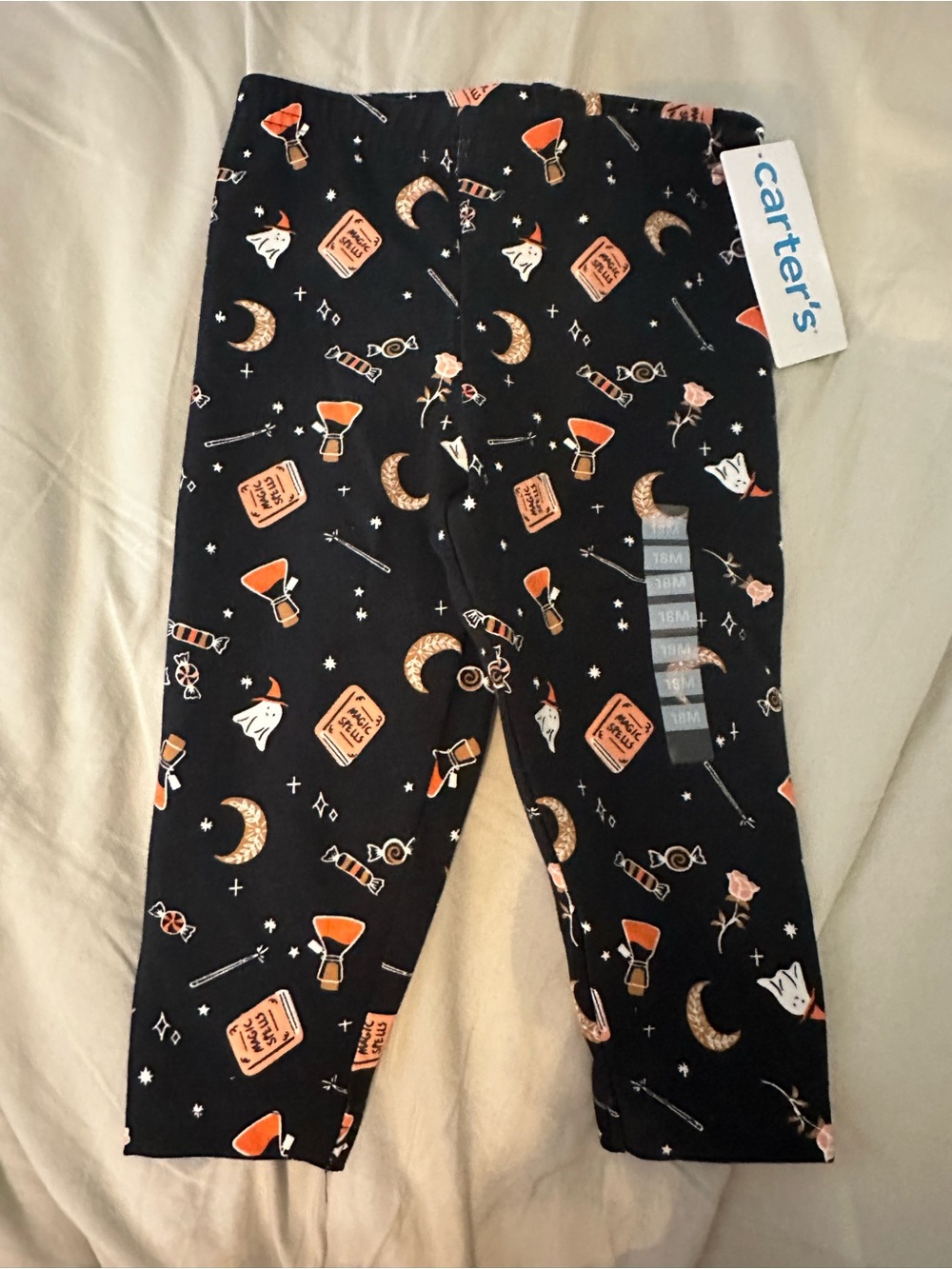 Carter's Black Halloween Print Toddler Leggings-18 months-NWT